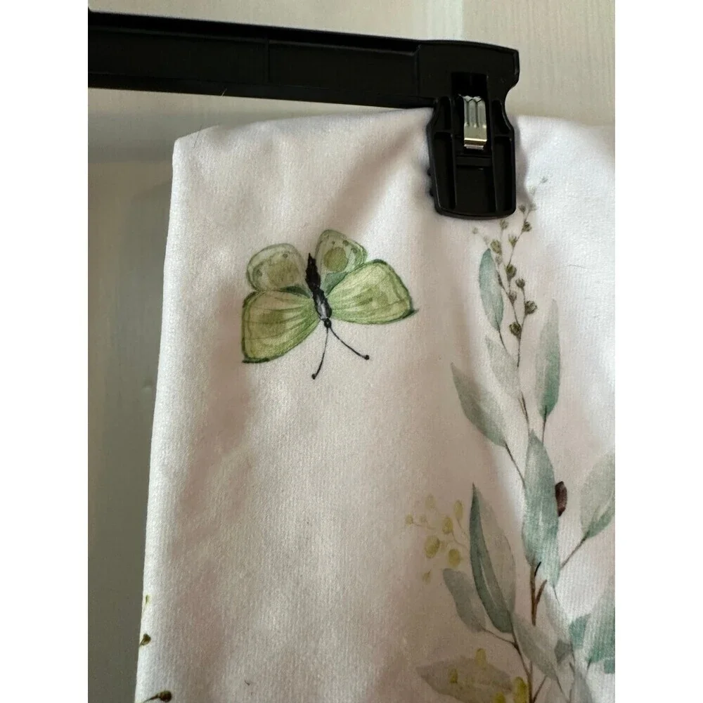 Butterfly white floral kitchen towels